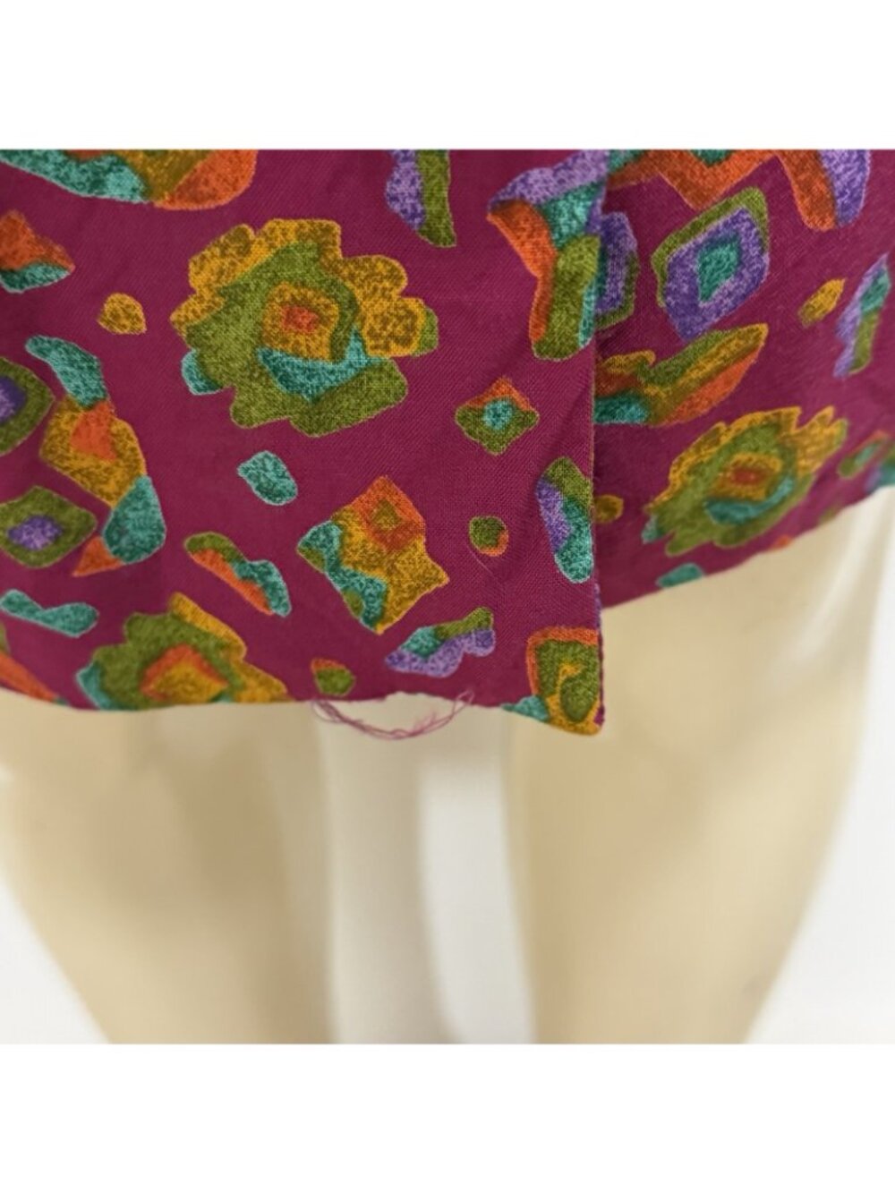 Abstract Geometric Button Front Dress Size 3/4 Vintage 80s Positive Attitude - Picture 6 of 11